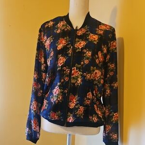 About A Girl Floral Bomber Jacket
